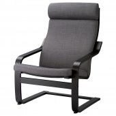 картинка ПОЭНГ Кресло, черно-коричневый, Шифтебу темно-серый от магазина Wmart