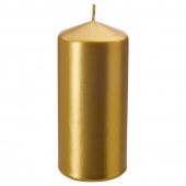 картинка FENOMEN ФЕНОМЕН Неароматич свеча формовая - золотой 14 см от магазина Wmart