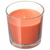 картинка СИНЛИГ Ароматическая свеча в стакане, Персик и апельсин, оранжевый, 9 см от магазина Wmart