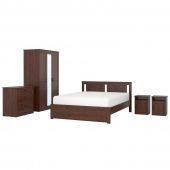 картинка SONGESAND СОНГЕСАНД Комплект мебели д/спальни, 5 предм. - коричневый 160x200 см от магазина Wmart