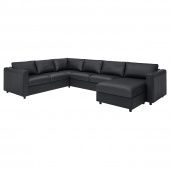 картинка VIMLE ВИМЛЕ 5-местный угловой диван - с козеткой/Гранн/Бумстад черный от магазина Wmart
