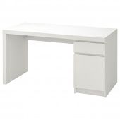 картинка МАЛЬМ Письменный стол, белый, 140x65 см от магазина Wmart