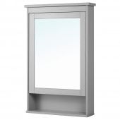 картинка HEMNES ХЕМНЭС Зеркальный шкаф с 1 дверцей - серый 63x16x98 см от магазина Wmart