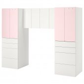 картинка SMÅSTAD СМОСТАД Комбинация д/хранения - белый/бледно-розовый 240x57x181 см от магазина Wmart