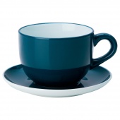 картинка НОРДБИ Чашка чайная с блюдцем, темная бирюза, 73 сл от магазина Wmart