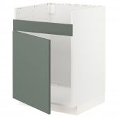 картинка METOD МЕТОД Напольный шкаф для мойки ХАВСЕН - белый/Бодарп серо-зеленый 60x60 см от магазина Wmart