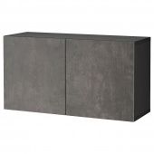 картинка BESTÅ БЕСТО Комбинация настенных шкафов - черно-коричневый КЭЛЛЬВИКЕН/темно-серый под бетон 120x42x64 см от магазина Wmart