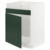 картинка METOD МЕТОД Напольный шкаф для мойки ХАВСЕН - белый/Будбин темно-зеленый 60x60 см от магазина Wmart