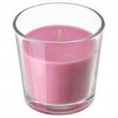 картинка СИНЛИГ Ароматическая свеча в стакане, Вишневый, ярко-розовый, 7.5 см от магазина Wmart
