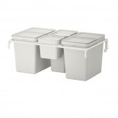 картинка HÅLLBAR ХОЛЛБАР Решение для сортировки мусора - для кухонных ящиков МЕТОД/светло-серый 55 л от магазина Wmart
