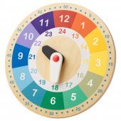 картинка UNDERHÅLLA УНДЕРХОЛЛА Обучающие деревянные часы - разноцветный 25 см от магазина Wmart