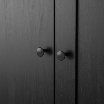 картинка РАККЕСТАД Гардероб 3-дверный, черно-коричневый, 117x176 см от магазина Wmart