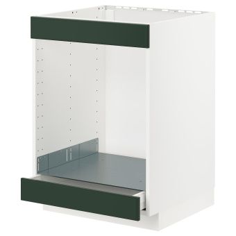 картинка METOD МЕТОД / MAXIMERA МАКСИМЕРА Напол шк д/вароч панели+духовки/ящ - белый/Будбин темно-зеленый 60x60 см от магазина Wmart