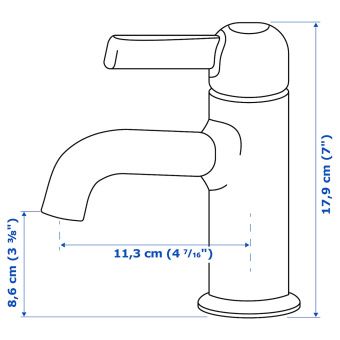 ВОКСНАН Смеситель для раковины с выпуском, хромированный