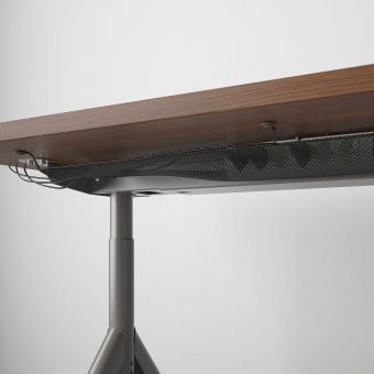 ИДОСЕН Письменный стол, коричневый, темно-серый, 160x80 см