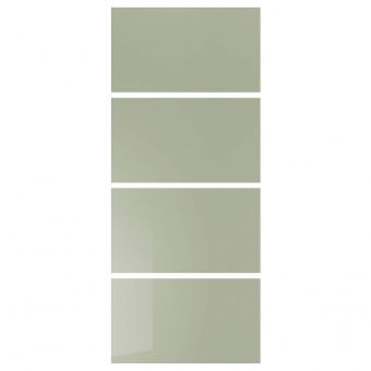 картинка HOKKSUND ХОККСУНД 4 панели д/рамы раздвижной дверцы - глянцевый светло-зеленый 100x236 см от магазина Wmart