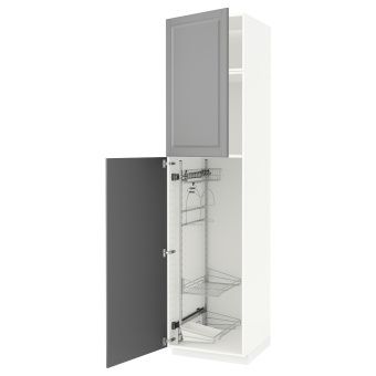 картинка METOD МЕТОД Выс шк с отд д/акс д/убрк - белый/Будбин серый 60x60x240 см от магазина Wmart