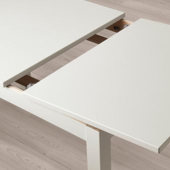 ЛАНЕБЕРГ Раздвижной стол, белый, 130/190x80 см