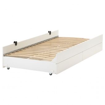 СЛЭКТ Выдвижная кровать с ящиком, белый, 90x200 см
