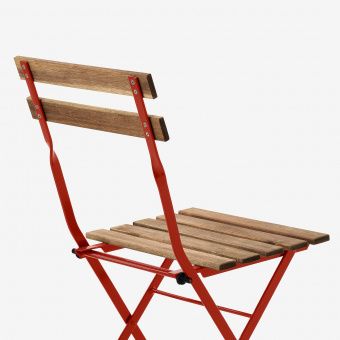 картинка ТЭРНО Садовый стул, складной, красный светло-коричневая морилка от магазина Wmart