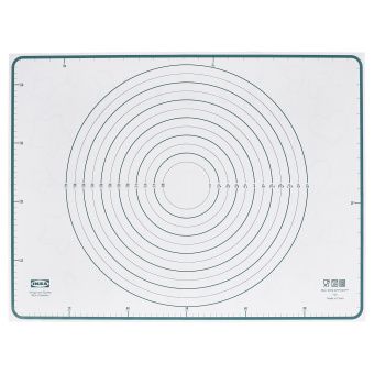 картинка БАКТРАДИТИОН Коврик для выпечки, белый, бирюзовый, 61x46 см от магазина Wmart