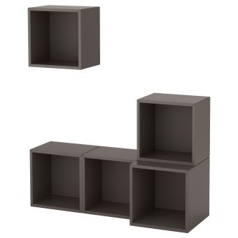 картинка EKET ЭКЕТ Комбинация настенных шкафов - темно-серый 105x35x120 см от магазина Wmart