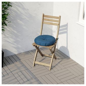 АСКХОЛЬМЕН Садовый стул, складной светло-коричневая морилка