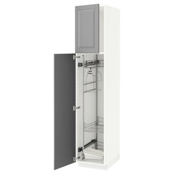 картинка METOD МЕТОД Выс шк с отд д/акс д/убрк - белый/Будбин серый 40x60x200 см от магазина Wmart