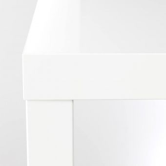 ЛАКК Придиванный столик, глянцевый белый, 55x55 см