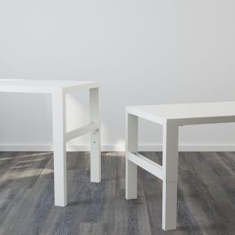 ПОЛЬ Стол с дополнительным модулем, белый, 96x58 см