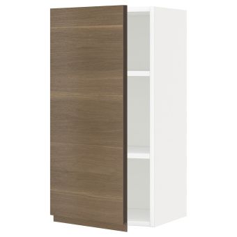 картинка METOD МЕТОД Шкаф навесной с полкой - белый/Воксторп грецкий орех 40x80 см от магазина Wmart