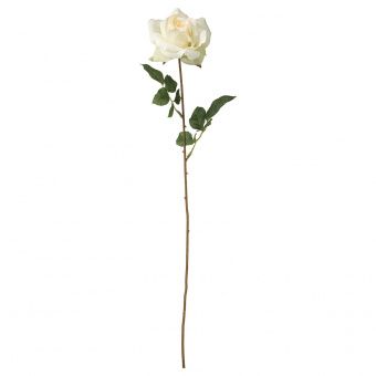 СМИККА Цветок искусственный, роза, белый, 75 см
