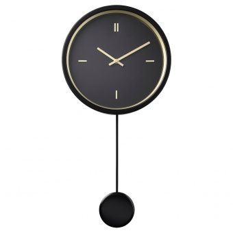 СТУРСК Настенные часы, черный, 26 см