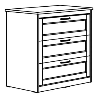 СОНГЕСАНД Комод с 3 ящиками, белый, 82x81 см