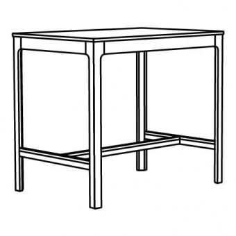 ЭКЕДАЛЕН Барный стол, темно-коричневый, 120x80 см