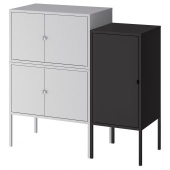 картинка LIXHULT ЛИКСГУЛЬТ Комбинация шкафов - серый/антрацит 95x35x92 см от магазина Wmart