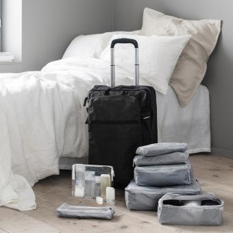 ФОРЕНКЛА Сумка на колесиках и рюкзак, темно-серый