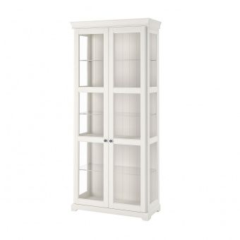 ЛИАТОРП Шкаф-витрина, белый, 96x214 см