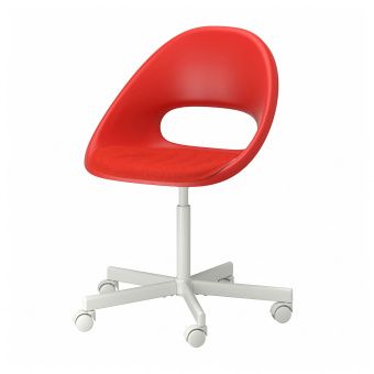 картинка ELDBERGET ЭЛДБЕРГЕТ / BLYSKÄR БЛИСКЭР Рабочее кресло c подушкой - красный/белый от магазина Wmart