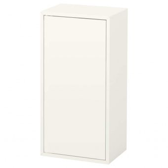 ЭКЕТ Шкаф с дверцей и 2 полками, белый, 35x25x70 см