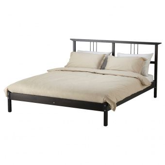 картинка РИКЕНЕ Каркас кровати, черно-коричневый, Лурой, 140x200 см от магазина Wmart