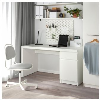 МАЛЬМ Письменный стол, белый, 140x65 см