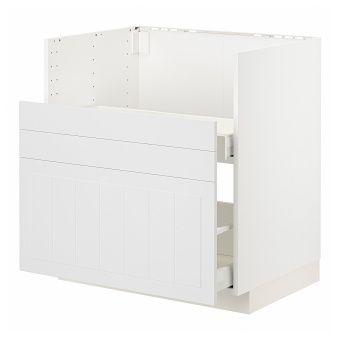 картинка METOD МЕТОД / MAXIMERA МАКСИМЕРА Шкаф п/мойку БРЕДШЁН/2фасада/2ящика - белый/Стенсунд белый 80x60 см от магазина Wmart