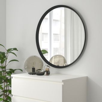 ЛАНГЕСУНД Зеркало, темно-серый, 80 см