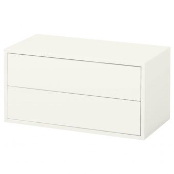 ЭКЕТ Шкаф с 2 ящиками, белый, 70x35x35 см