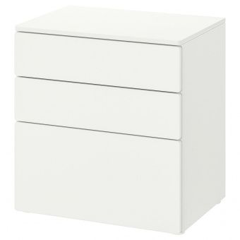 картинка SMÅSTAD СМОСТАД / OPPHUS ОПХУС Комод с 3 ящиками - белый/белый 60x42x63 см от магазина Wmart
