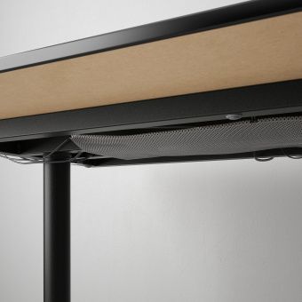 картинка БЕКАНТ Письменный стол, ясеневый шпон/черная морилка, черный, 120x80 см от магазина Wmart