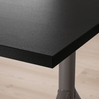 ИДОСЕН Письменный стол, черный, темно-серый, 120x70 см