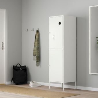 картинка ХЭЛЛАН Комбинация для хранения с дверцами, белый, 45x47x167 см от магазина Wmart