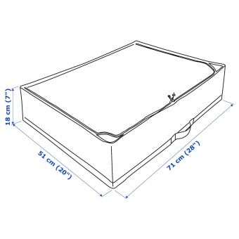 СТУК Сумка для хранения, белый/серый, 71x51x18 см